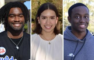 Leadership in Social Justice & Perseverance scholarship winners, Keonte Anderson, Mariana Del Pozo Rodriguez, Travis Kidd, Devin Katerski (not pictured.)